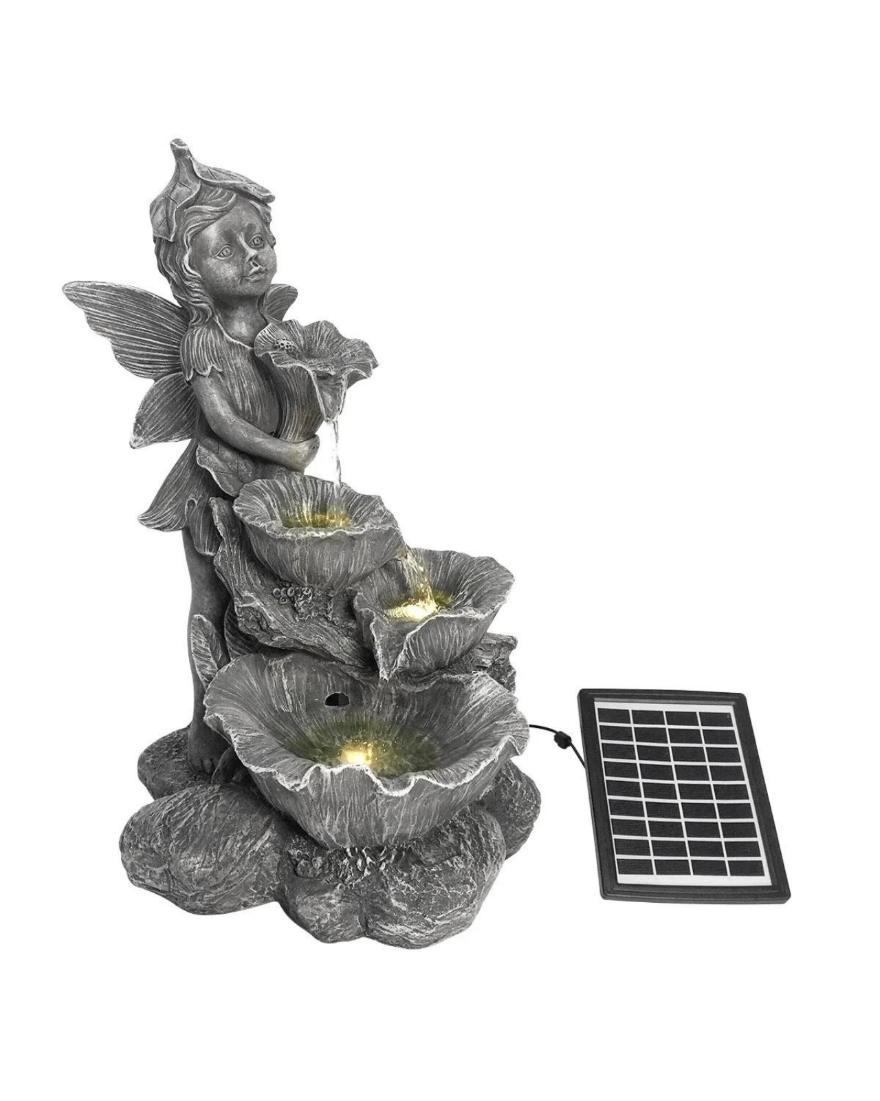 Luna - Solar Fairy 4 Tier Lighting Water Feature Bird Bath