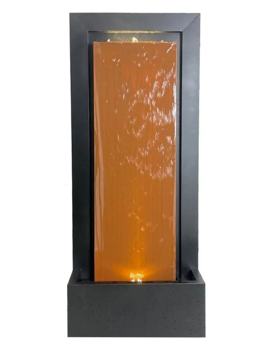 Luminescent - Steel Wall LED Light Water Feature