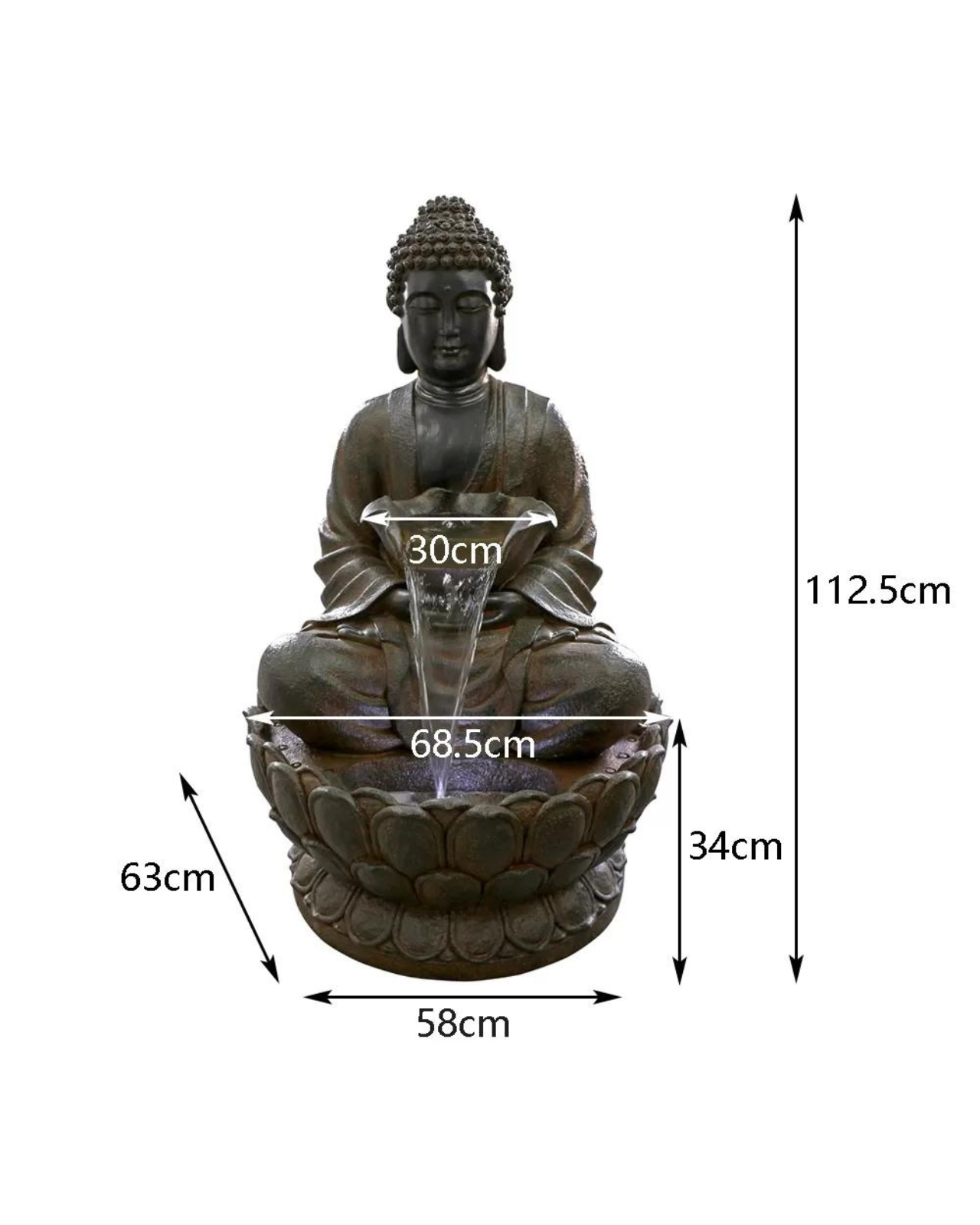 Samsara - Large Buddha LED Light Bowl Water Feature