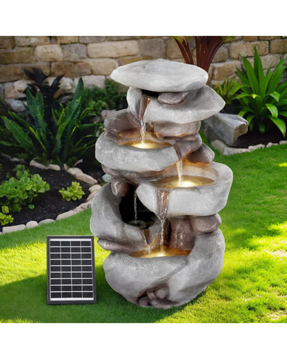 Vortex - Solar 4 Tier Rock LED Light Water Feature