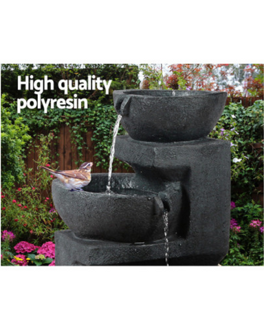 Spira - Solar 3 Bowl Lighting Water Feature Fountain