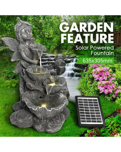 Luna - Solar Fairy 4 Tier Lighting Water Feature Bird Bath