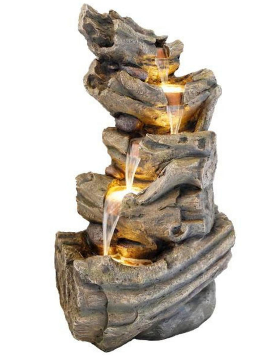 Logfall - Wooden Logs Waterfall LED Light Water Feature