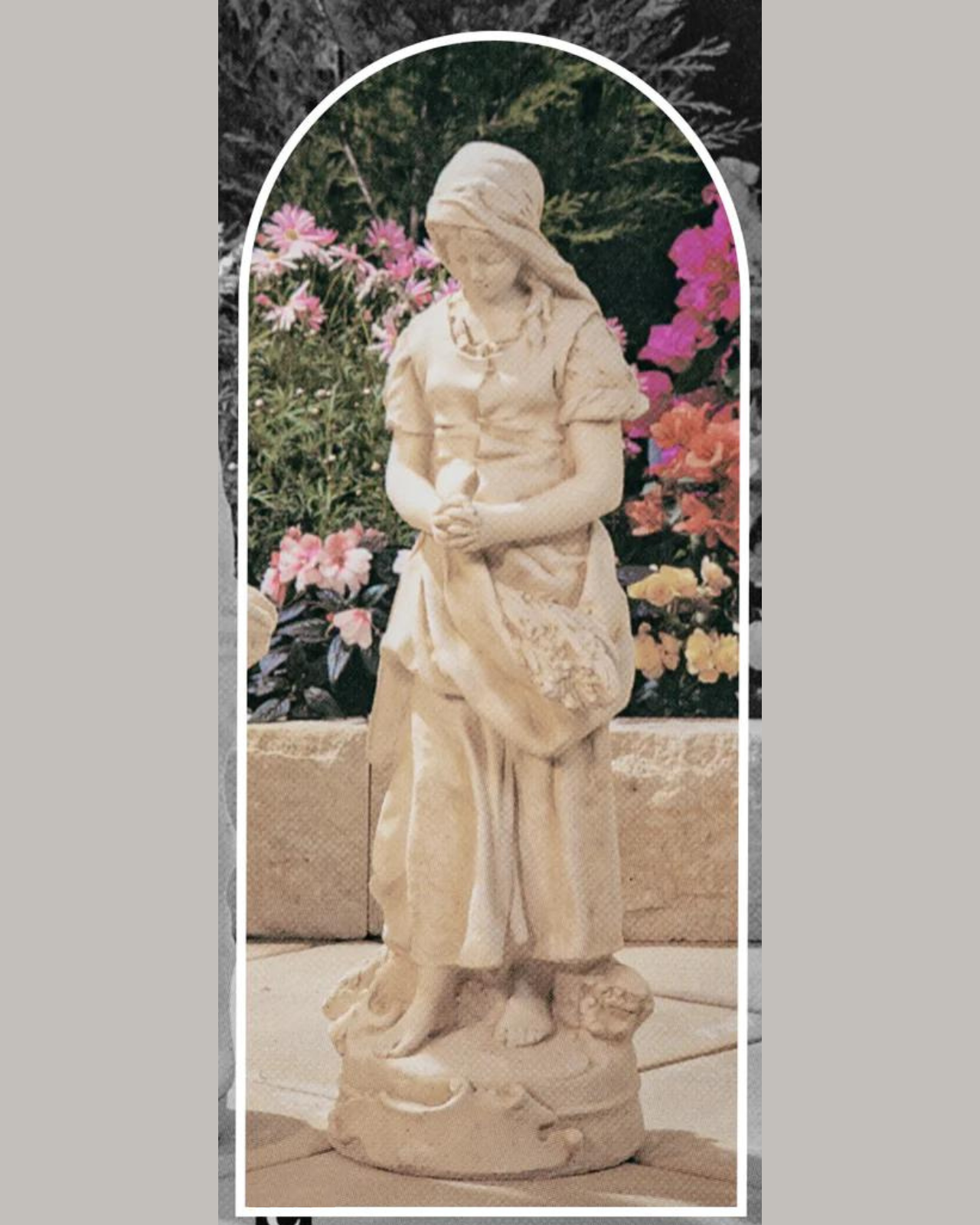 Carlotta - Concrete Limestone Cement Garden Statue 71cm