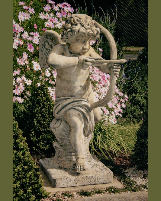 Cupid - Concrete Limestone Cement Garden Statue