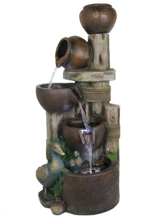 Fizz - 4 Tier Bowls Lighting Water Feature Fountain 99cm