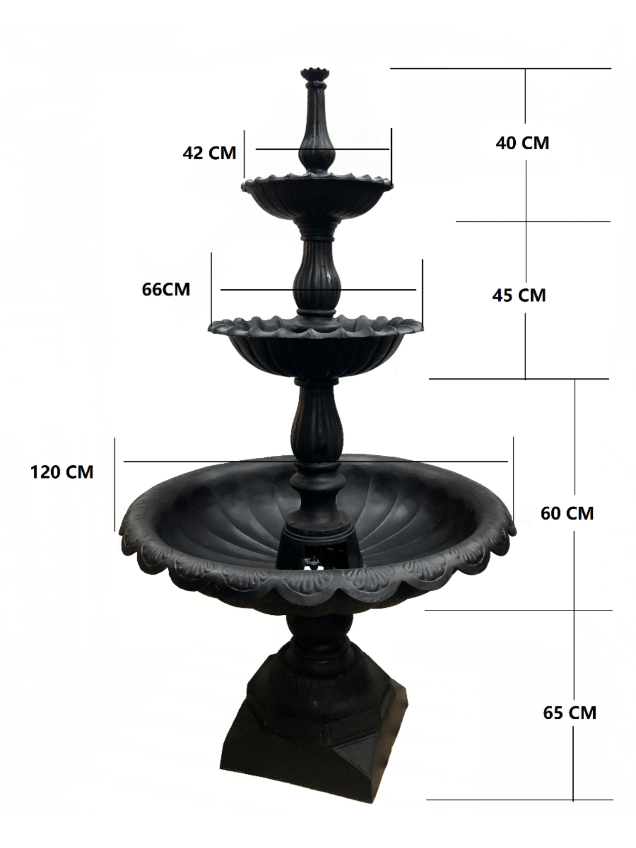 Glimpses - Large 3 Tier Cast Iron Water Feature 210cm