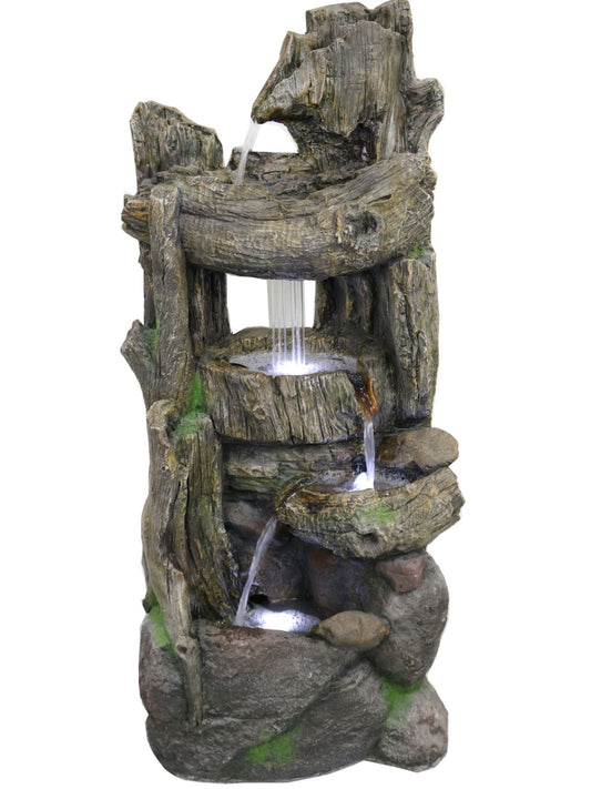 Hail- Log Rock Lighting Water Feature Fountain 100cm