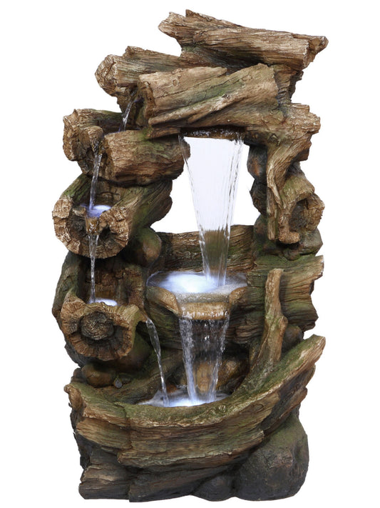 Woodflow - Wooden Logs LED Light Water Feature