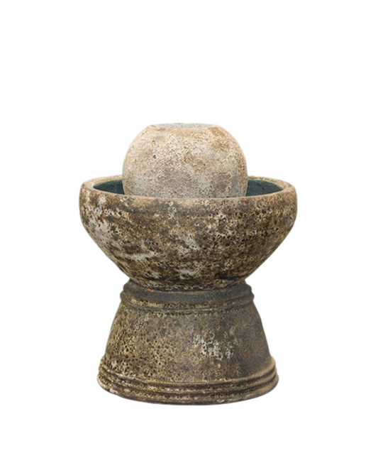 Lyric - Terracotta Sphere Luna Ball with Bowl Water Feature
