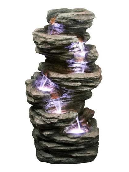 Nirvana - Rock LED Light Tiered Water Feature