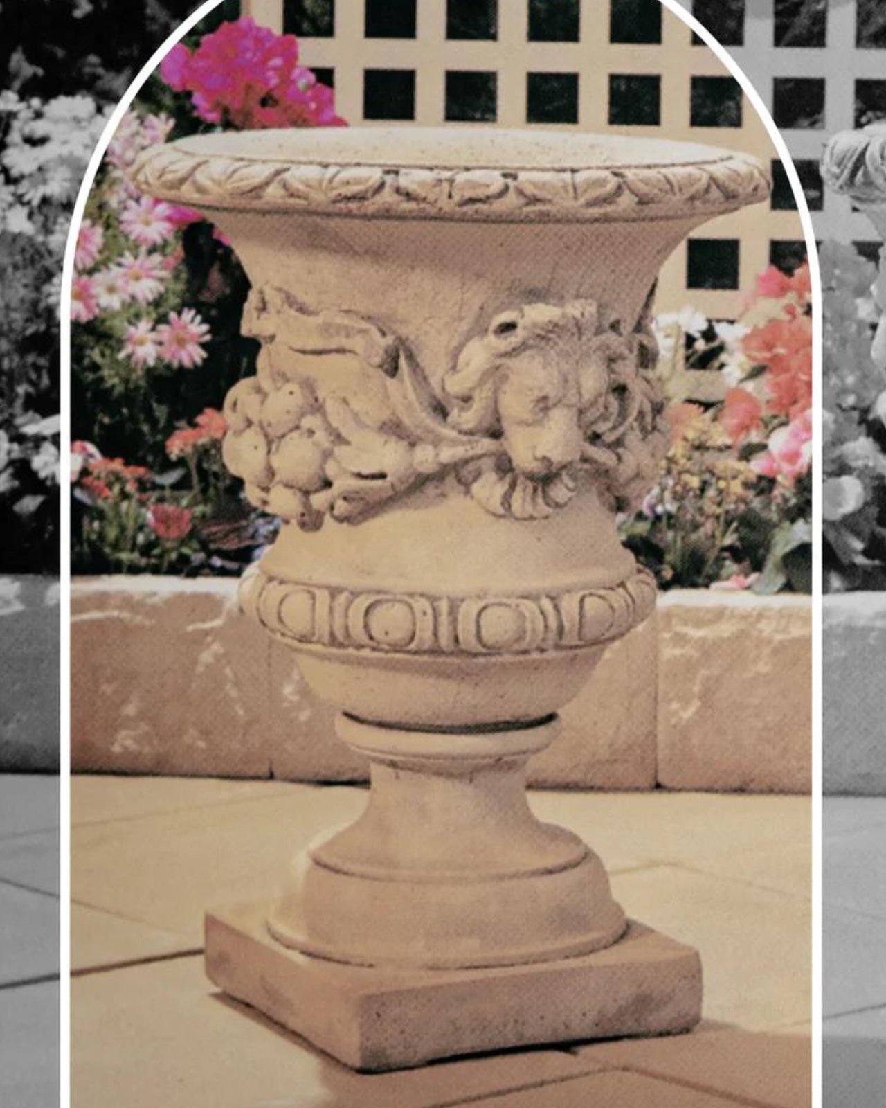 Parma Lion Classic Concrete Limestone Water Feature Urn