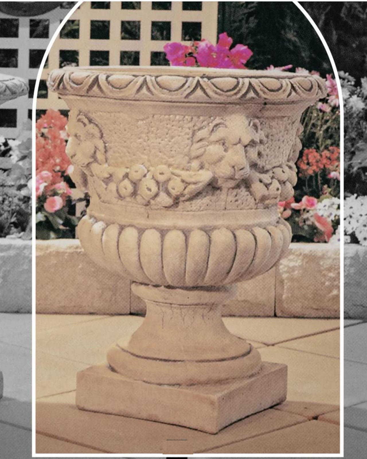 Pisa Lion Classic Concrete Limestone Water Feature Urn