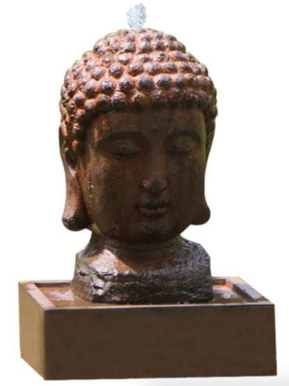 Serenade - Buddha Head LED Light Water Feature with Pond Base