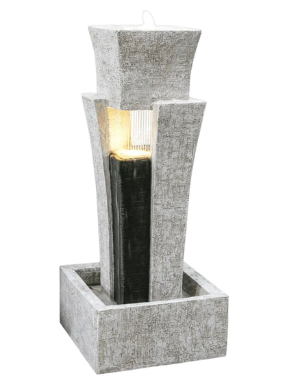 Solace - Modern Wall Rain Curtain Pillar LED Light Water Feature