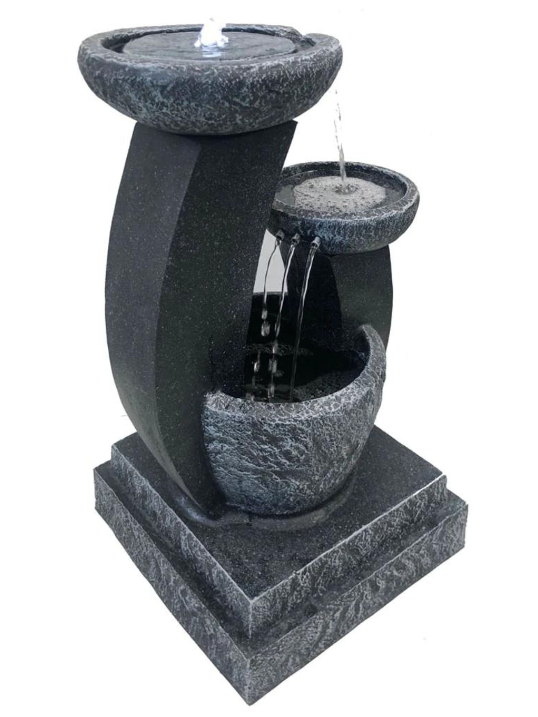 Solar 3 Bowls Cascading LED Light Water Feature