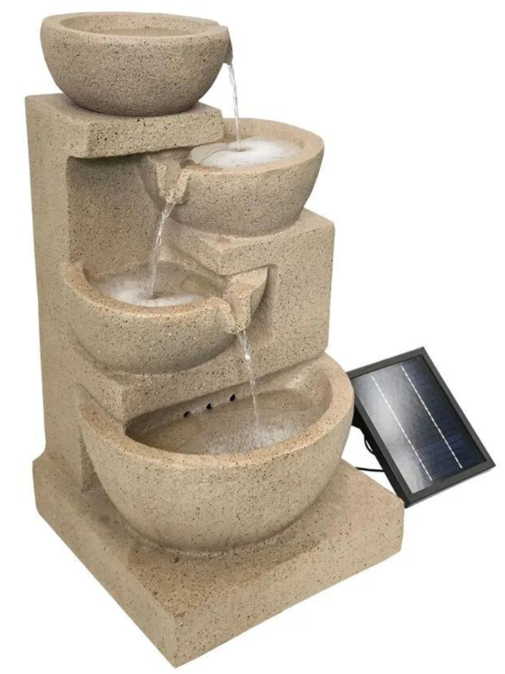 Solar 4 Bowls Cascading LED Light Water Feature