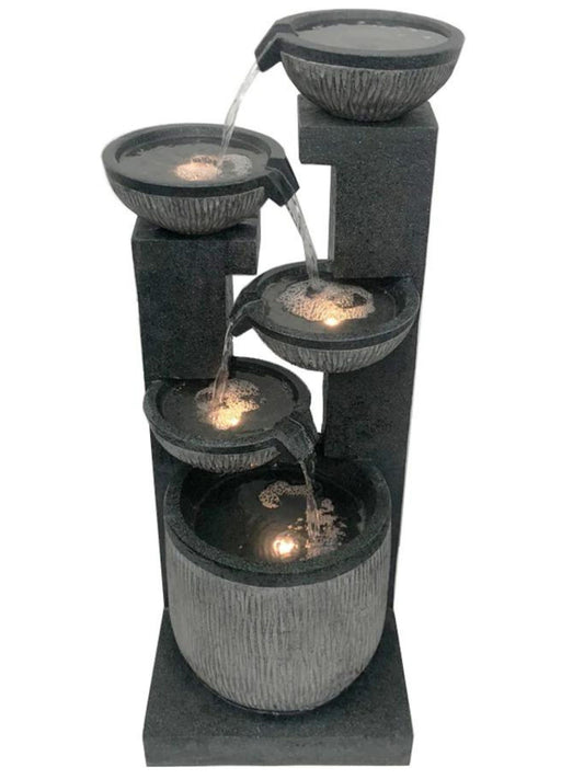 Swale - 5 Bowl Cascading LED Light Water Feature