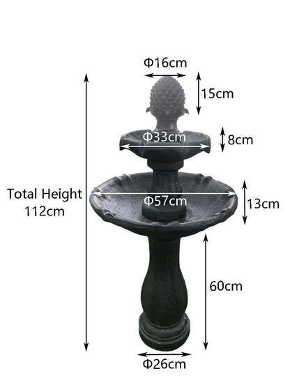 Utopia - Solar 3 Tier Bird Bath Water Fountain