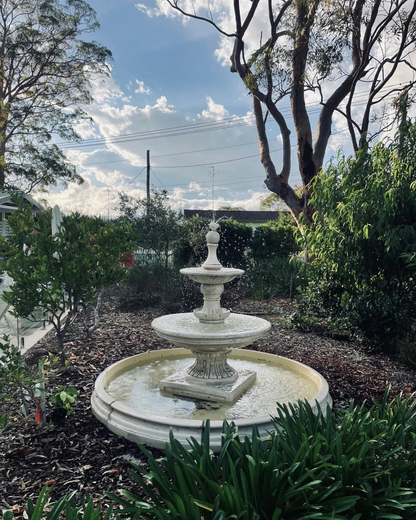 Venezia - 2 Tier Concrete Limestone Garden Water Feature with Acquella Pond