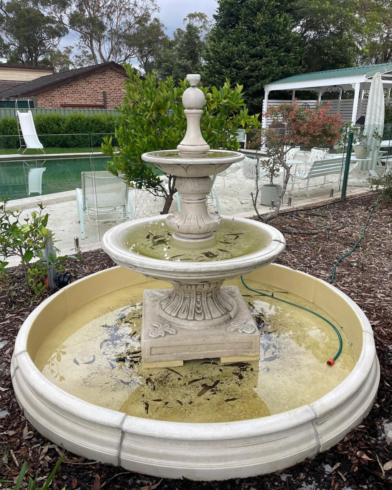 Venezia - 2 Tier Concrete Limestone Garden Water Feature with Acquella Pond