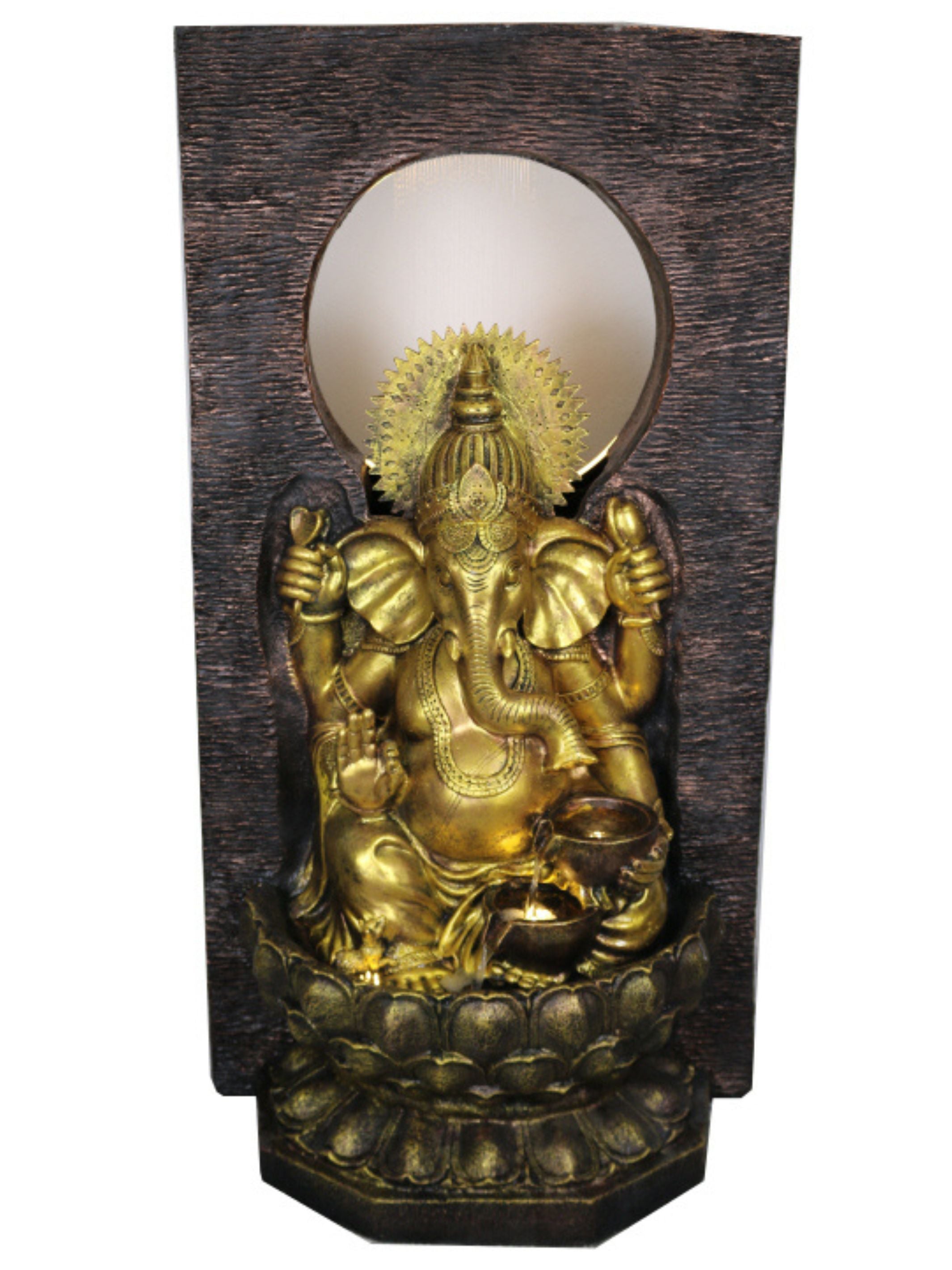 Vigneshwara - Large Ganesha Rain Curtain LED Light Water Feature 148cm