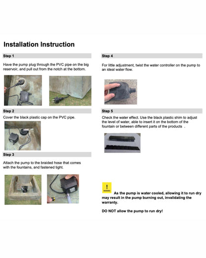 Water Features Adore - Installation Instructions- Urn Water features