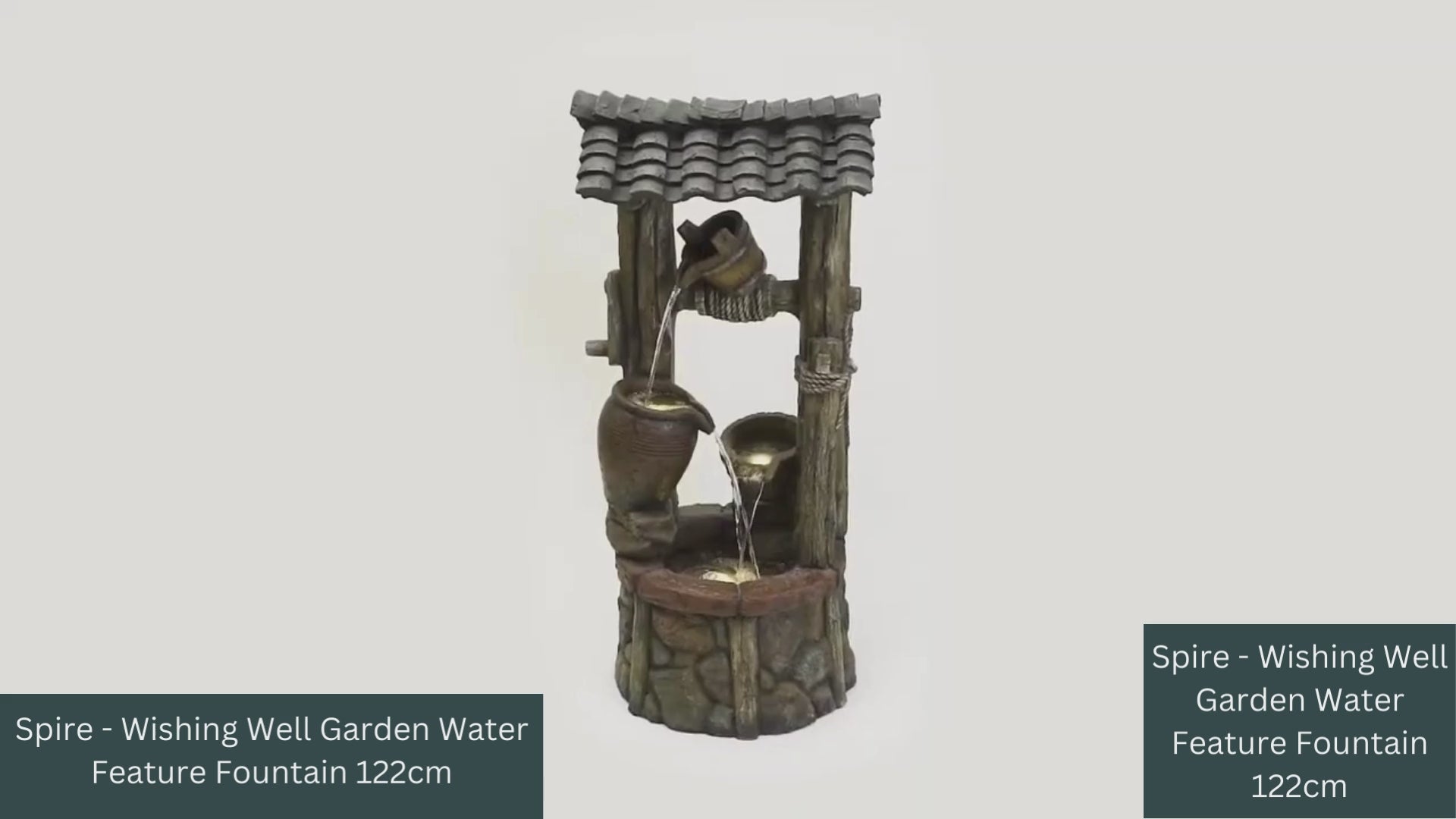 Spire - Wishing Well Lighting Water Feature Fountain 122cm