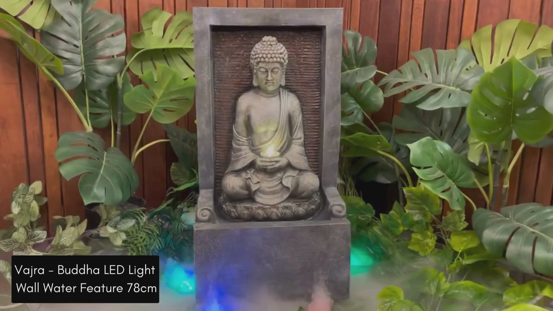 Vajra - Buddha LED Light Wall Water Feature 78cm