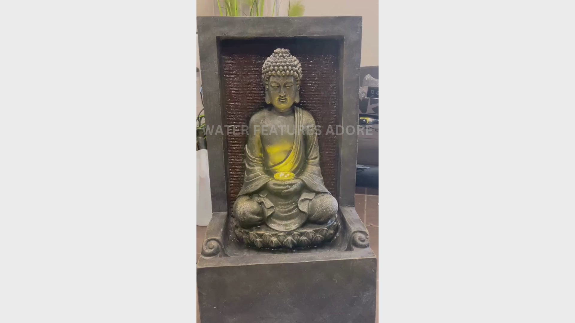 Vajra - Buddha LED Light Wall Water Feature 78cm