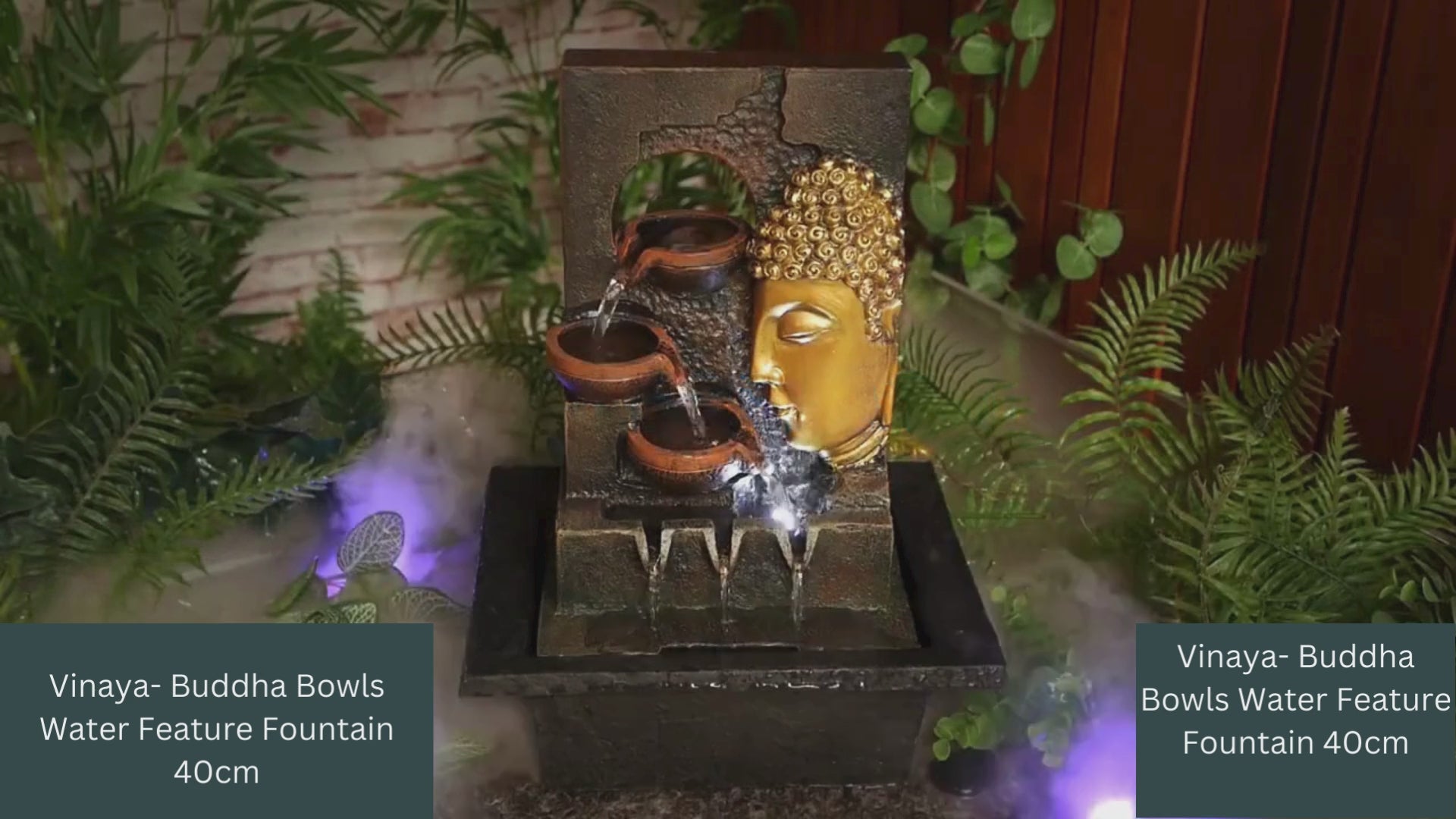 Vinaya- Buddha Bowls Lighting Water Feature Fountain 40cm