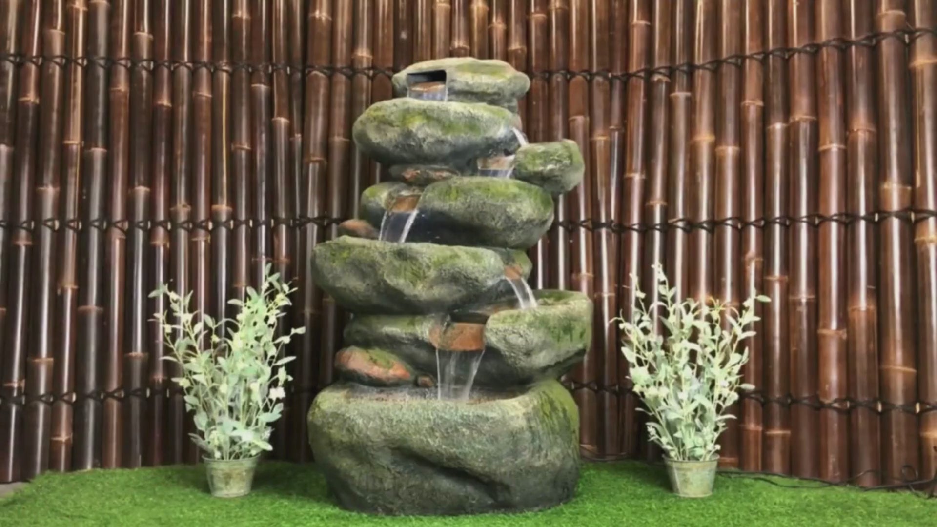 Bubbler - Natural Rock Waterfall Water Feature Fountain 120cm