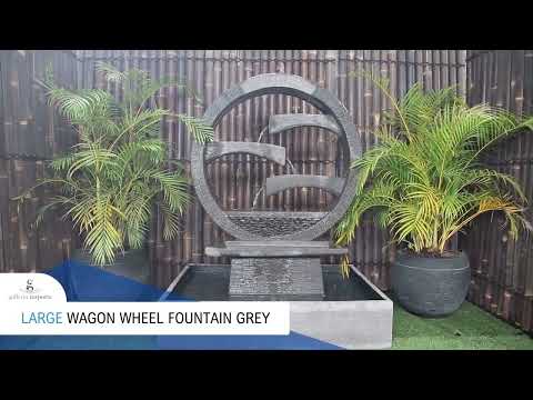 Subak - Balinese Concrete Wagon Wheel Sphere Water Feature