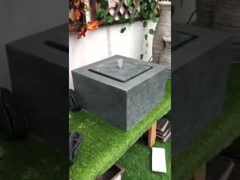 Elixir - Modern Square Bubbler Wall LED Light Water Feature