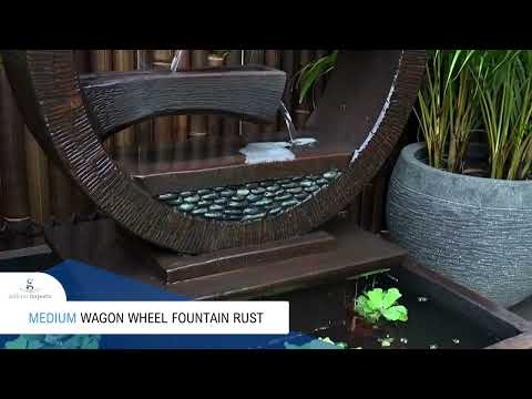 Subak - Balinese Concrete Wagon Wheel Sphere Water Feature