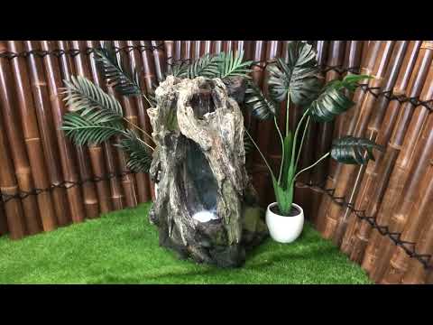 Nectar Rock Cascading LED Light Log Water Feature
