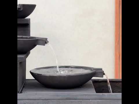 Lakehaven - Balinese Tiered Bowls Water Feature with Pond Base