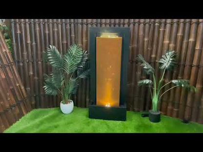 Luminescent Steel Wall LED Light Water Feature
