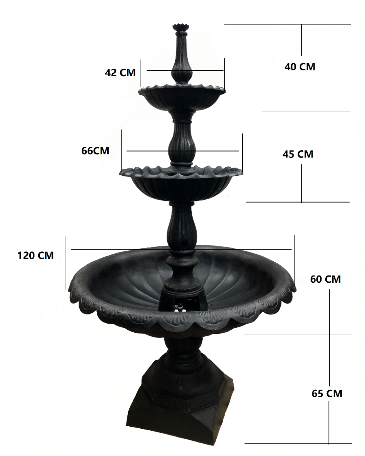 "Glimpses"- 3 Tier Cast Iron Water Feature