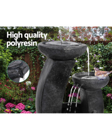 "Shores"- Cascading 3 Tier LED Solar Water Fountain