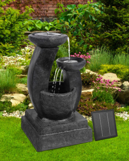 "Shores"- Cascading 3 Tier LED Solar Water Fountain