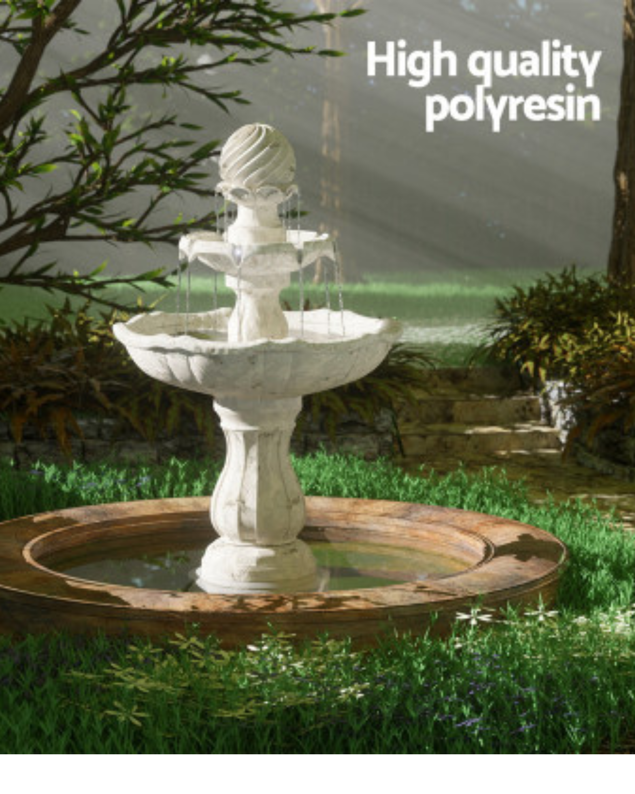 "Radiance"- 3 Tier Solar Bird Bath Water Fountain