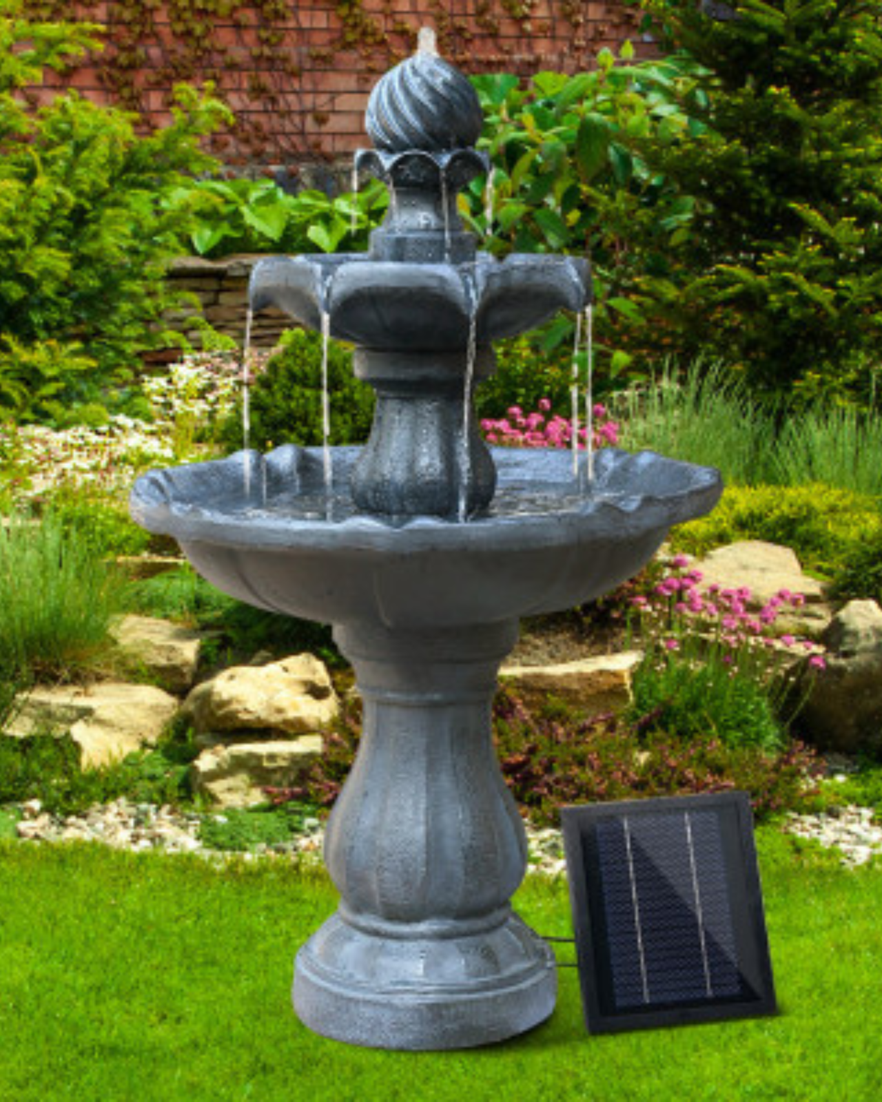 "Lakeside"- Cascading Solar 3 Tier Bird Bath Water Feature