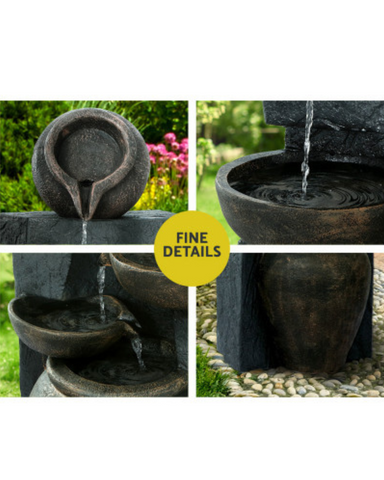 "Seascape"- 5 Tier Solar Bird Bath Water Feature