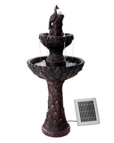 "Azure"- Solar 3 Tier Bird Bath Water Fountain