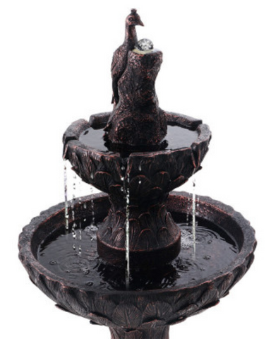 "Azure"- Solar 3 Tier Bird Bath Water Fountain